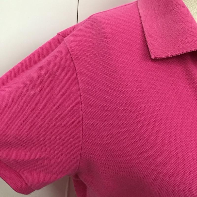 ラルフローレン RALPHLAUREN ポロシャツ 半袖 半袖ポロシャツ カラーシャツ 半袖カットソー L ロゴ、文字 桃 / ピンク /  レディース USED 古着 中古 10116319