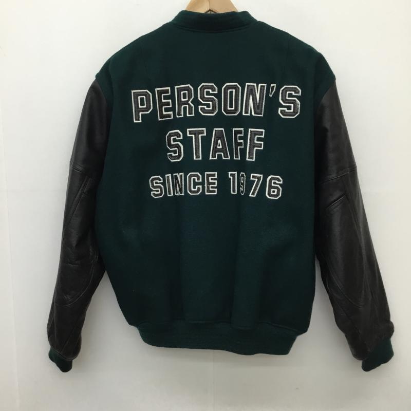 パーソンズ PERSON S ジャケット、上着 ジャケット、ブレザー ロゴ、文字 黒 / ブラック / X 緑 / グリーン /  メンズ USED 古着 中古 10143907