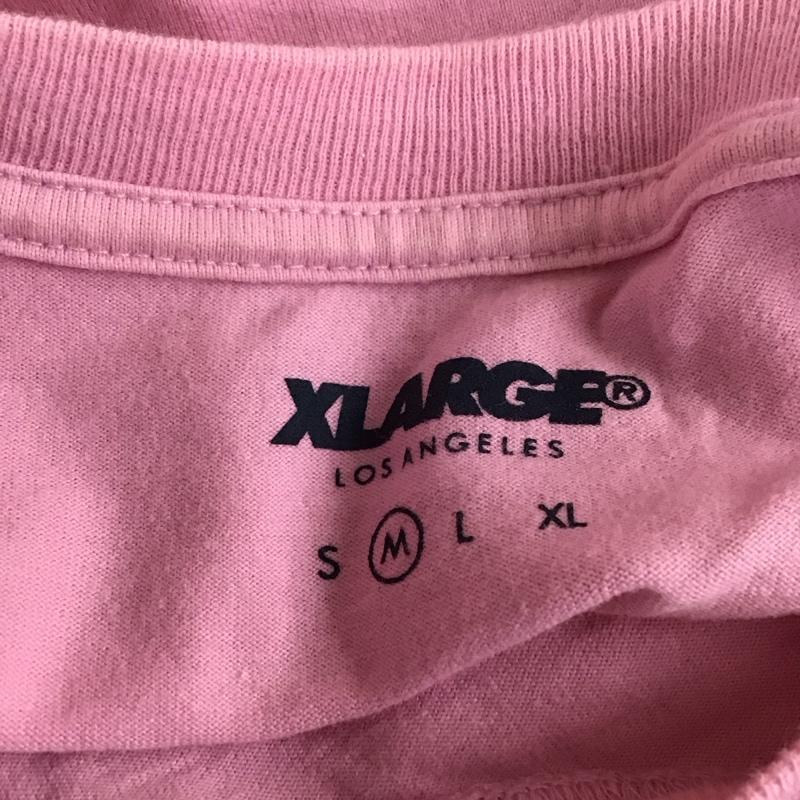 エクストララージ XLARGE Tシャツ 半袖 半袖カットソー プリントTシャツ クルーネックカットソー M ロゴ、文字 桃 / ピンク /  メンズ USED 古着 中古 10114192