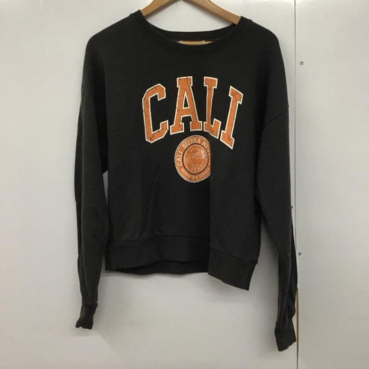 ニコアンド niko and... トレーナー 長袖 3 プリント X ロゴ、文字 チャコールグレー / チャコールグレー /  レディース USED 古着 中古 10141224