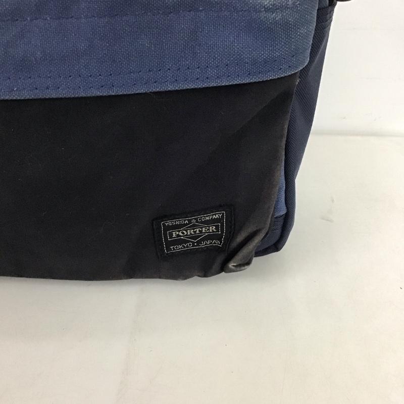 ポーター PORTER ショルダーバッグ ショルダーバッグ BRIDGE ロゴ、文字 青 / ブルー / X 黒 / ブラック /  メンズ USED 古着 中古 10146263