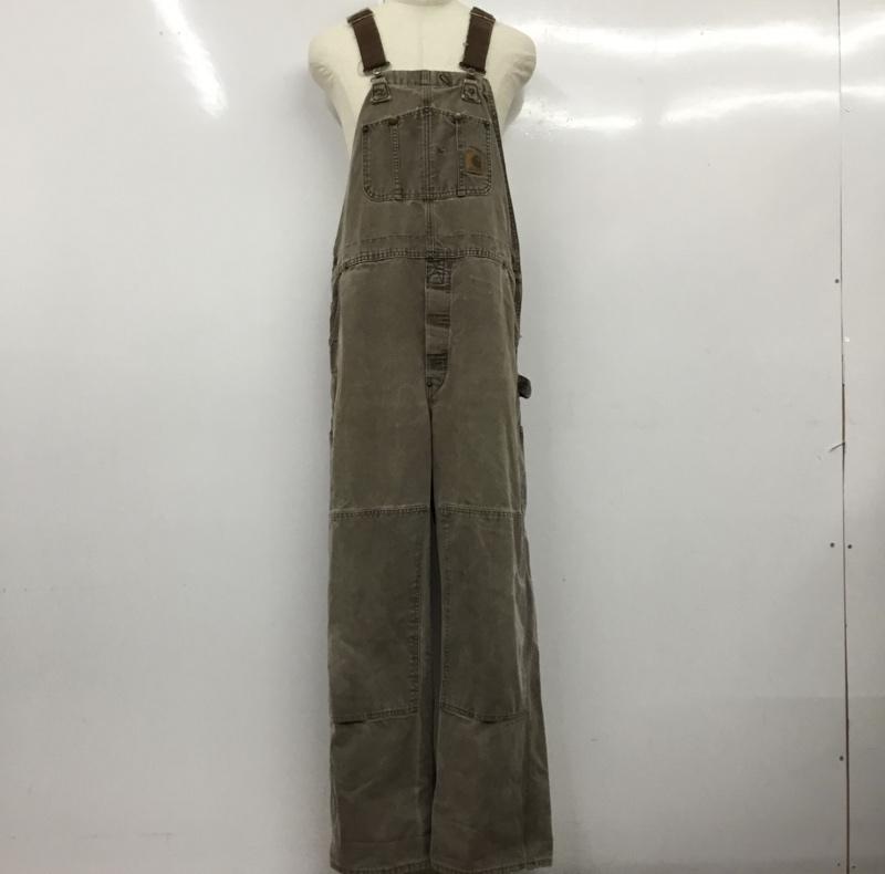 カーハート Carhartt サロペット・オーバーオール サロペット、オーバーオール オーバーオール オールインワン ワイドパンツ カジュアルパンツ ロゴ、文字 茶 / ブラウン /  メンズ USED 古着 中古 10115213