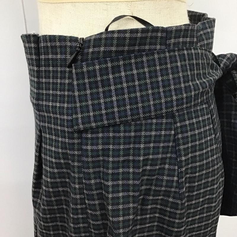 ザラ ZARA ボトムス ボトムス 8119 040 401 ワイドパンツ M チェック 黒 / ブラック / X 灰 / グレー / X 青 / ブルー / X 緑 / グリーン /  レディース USED 古着 中古 10113773
