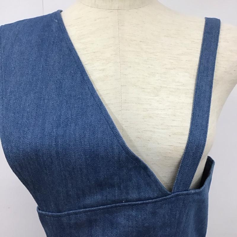 ムルーア MURUA ワンピース ロングスカート 012140302101-01 アシンメトリーパターンロングワンピース タグ付き 2 無地 青 / ブルー /  レディース USED 古着 中古 10130425