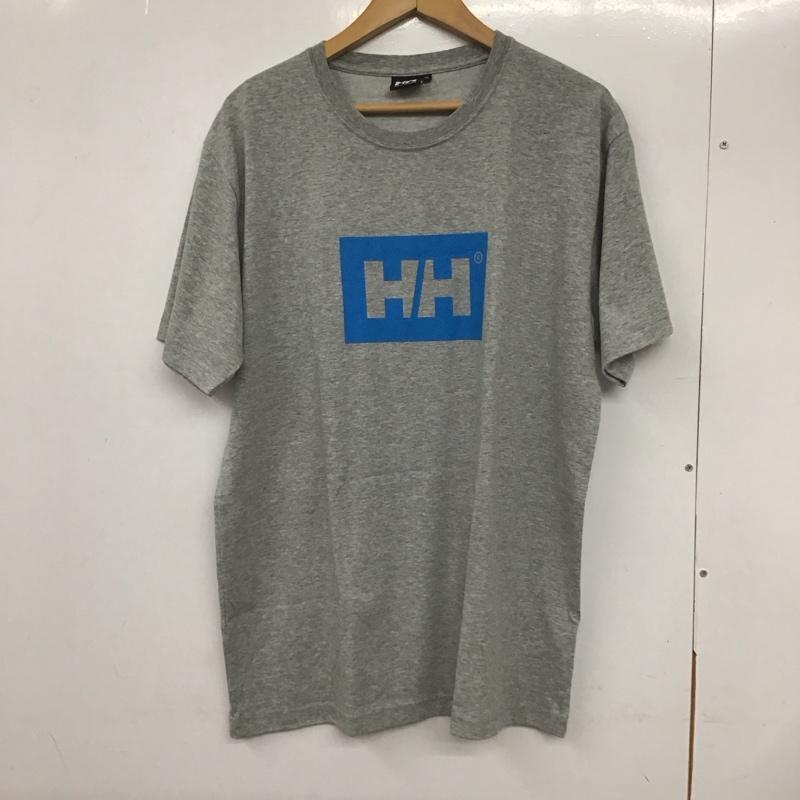 ヘリーハンセン HELLY HANSEN Tシャツ 半袖 hez62006 半袖カットソー プリントTシャツ クルーネックカットソー XL ロゴ、文字 灰 / グレー /  メンズ USED 古着 中古 10132386
