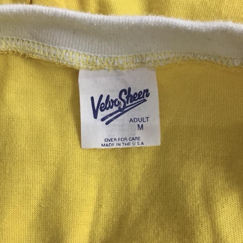ベルバシーン Velva Sheen Tシャツ 半袖 90年代 Vネック ミッキーマウス ディズニー M キャラクター 黄 / イエロー /  メンズ USED 古着 中古 10110822