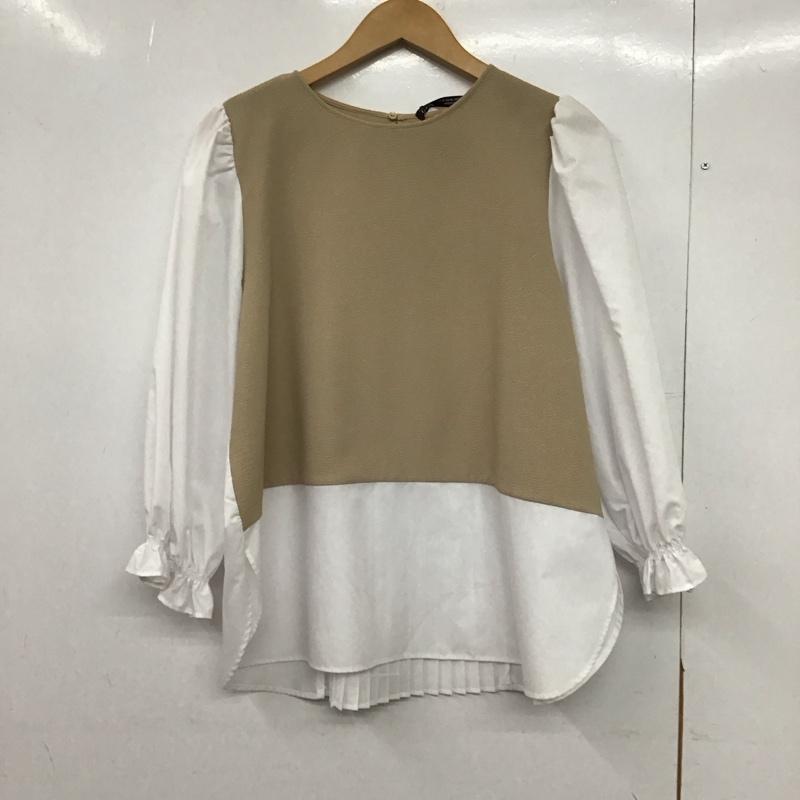 ザラ ZARA カットソー 長袖 タグ付 XL 無地 白 / ホワイト / X ベージュ / ベージュ /  レディース USED 古着 中古 10150062