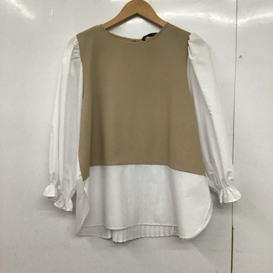ザラ ZARA カットソー 長袖 タグ付 XL 無地 白 / ホワイト / X ベージュ / ベージュ /  レディース USED 古着 中古 10150062