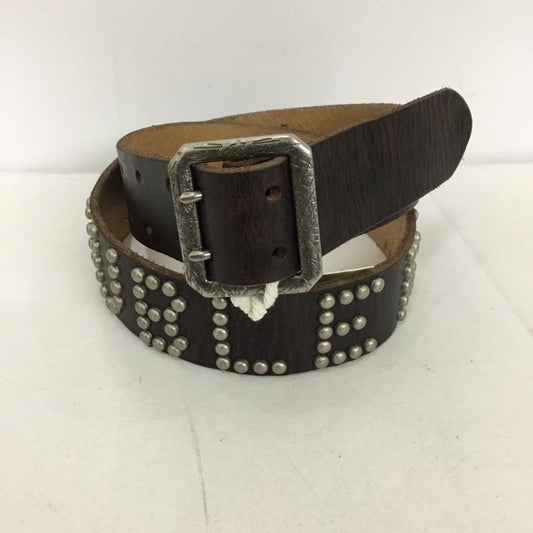ダブルアールエル RRL ベルト・バックル ベルト スタッズ レザー ロゴ、文字 茶 / ブラウン /  メンズ USED 古着 中古 10128811