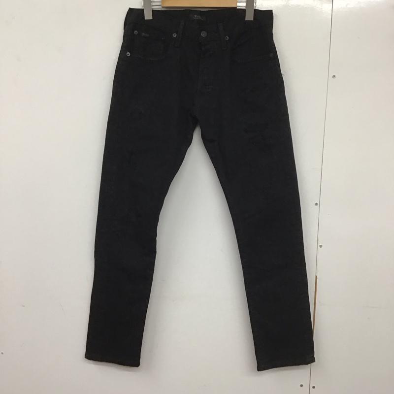 ポロラルフローレン POLO RALPH LAUREN パンツ デニム、ジーンズ デニムパンツ スリムパンツ カジュアルパンツ ストレッチパンツ 30インチ 無地 黒 / ブラック /  メンズ USED 古着 中古 10139885