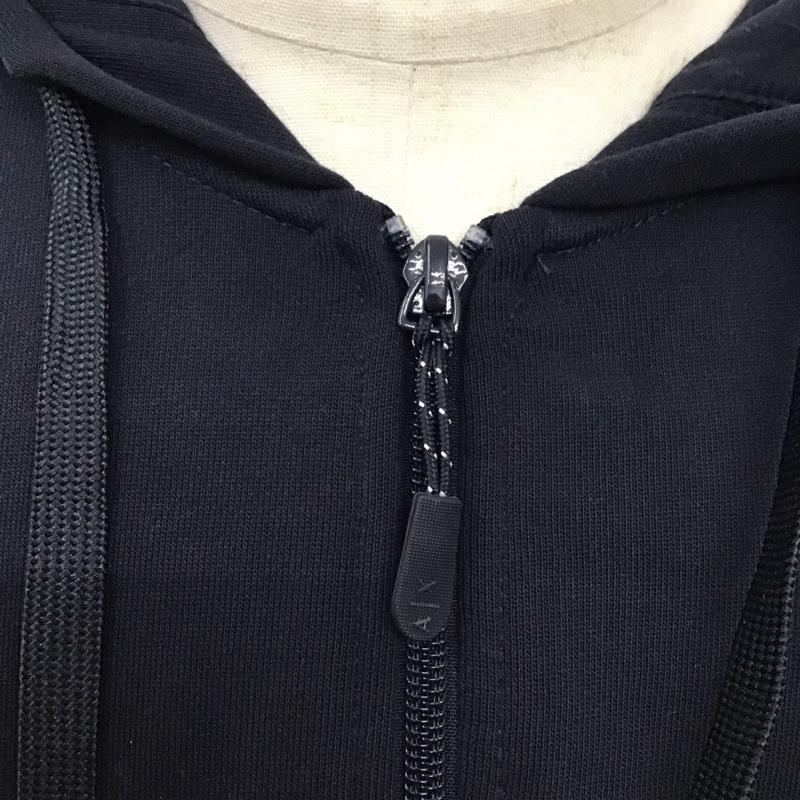 アルマーニエクスチェンジ A/X ARMANIEXCHANGE パーカー 長袖 ジップアップパーカー 長袖パーカー フード付きパーカー L ロゴ、文字 黒 / ブラック /  メンズ USED 古着 中古 10119456