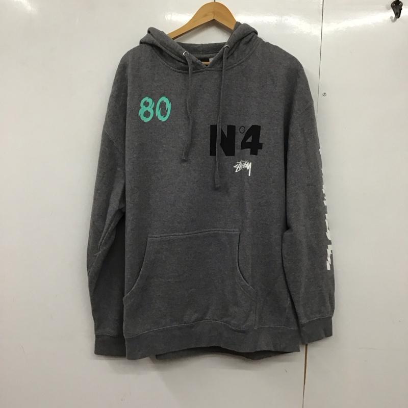ステューシー STUSSY パーカー 長袖 長袖パーカー プルオーバーパーカー スウェット XL ロゴ、文字 灰 / グレー /  メンズ USED 古着 中古 10141653