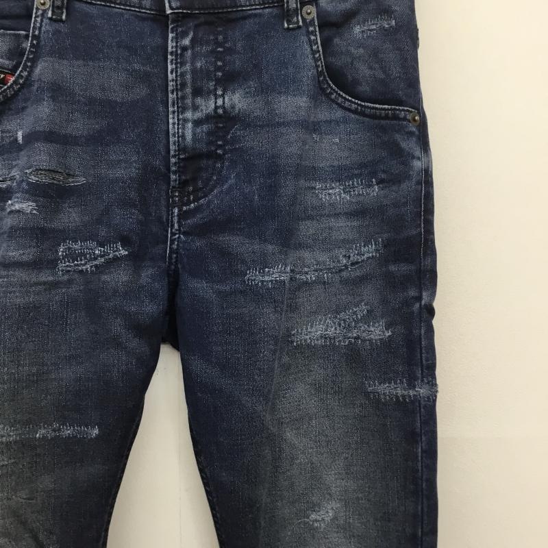 ディーゼル DIESEL パンツ デニム、ジーンズ XS 無地 X ロゴ、文字 インディゴ / インディゴ /  レディース USED 古着 中古 10133486