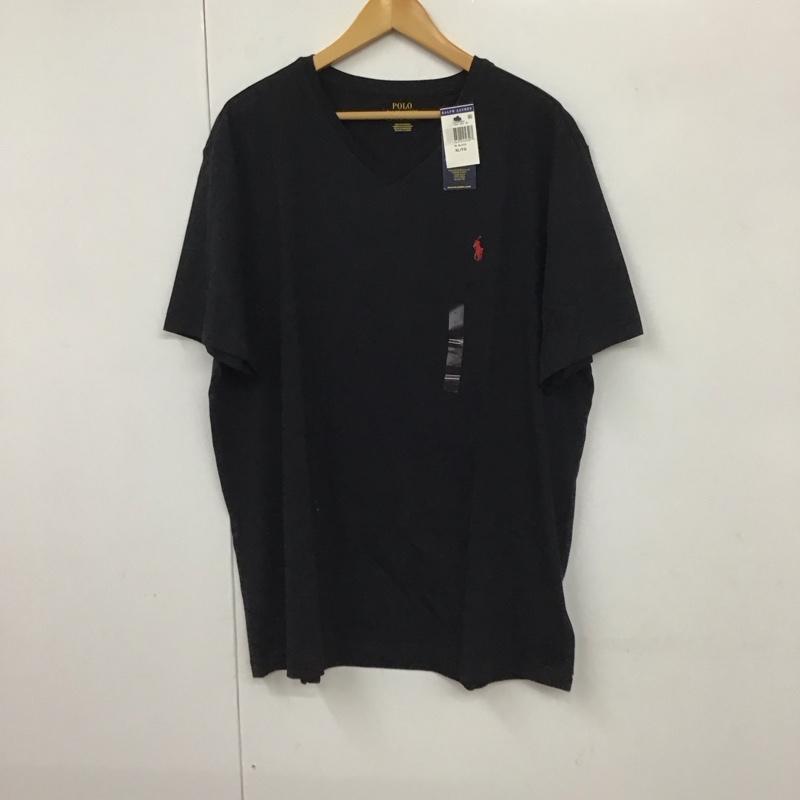 ポロラルフローレン POLO RALPH LAUREN Tシャツ 半袖 半袖カットソー プリントTシャツ Vネックカットソー XL ロゴ、文字 黒 / ブラック /  メンズ USED 古着 中古 10130687