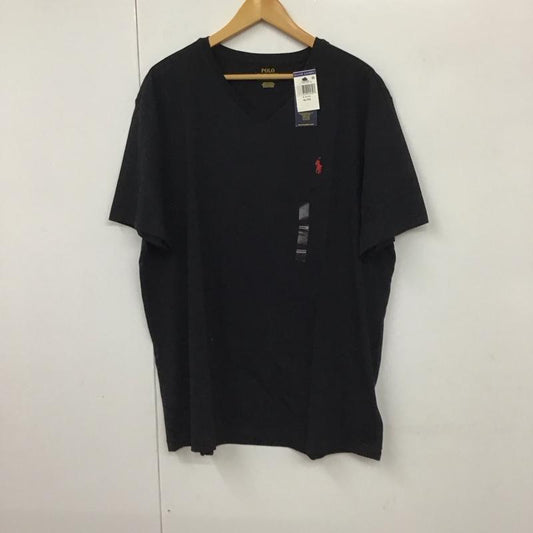ポロラルフローレン POLO RALPH LAUREN Tシャツ 半袖 半袖カットソー プリントTシャツ Vネックカットソー XL ロゴ、文字 黒 / ブラック /  メンズ USED 古着 中古 10130687