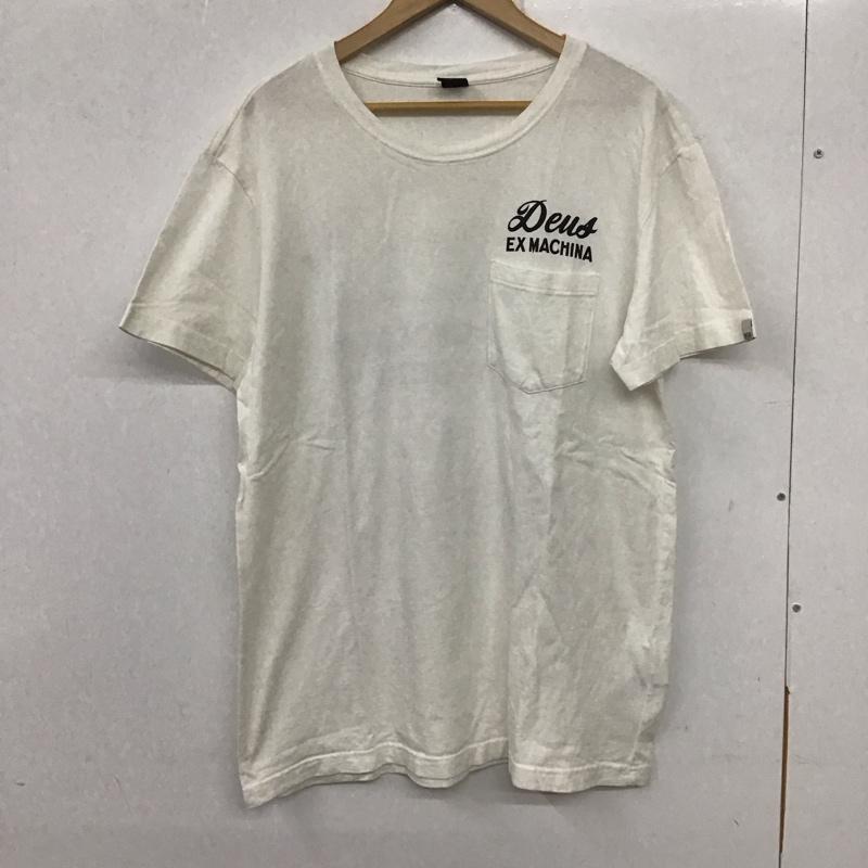 デウスエクスマキナ DEUS EX MACHINA Tシャツ 半袖 半袖カットソー プリントTシャツ クルーネックカットソー L ロゴ、文字 白 / ホワイト /  メンズ USED 古着 中古 10135911