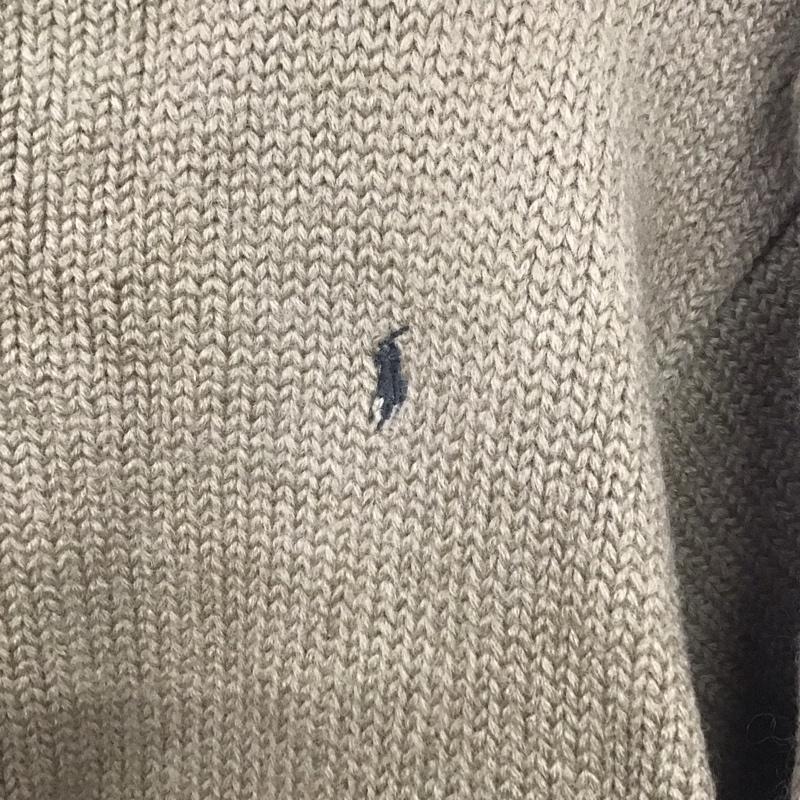 ポロバイラルフローレン Polo by RALPH LAUREN ニット、セーター 長袖 長袖ニットカットソー クルーネック セーター LL ロゴ、文字 ベージュ / ベージュ /  メンズ USED 古着 中古 10143161