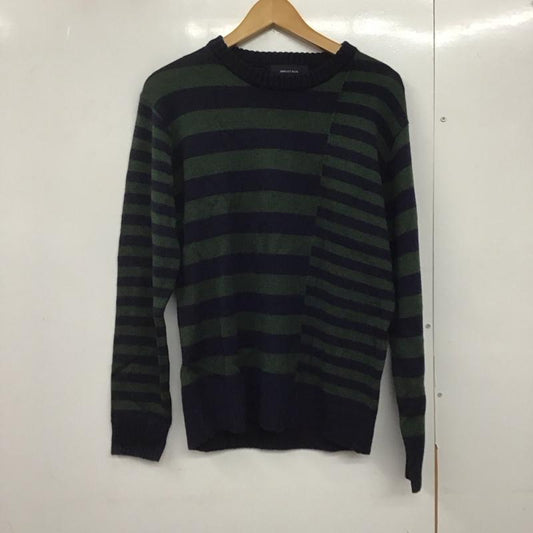 シップスジェットブルー SHIPS JET BLUE ニット、セーター 長袖 長袖ニットカットソー クルーネック セーター M ボーダー柄 紺 / ネイビー / X 緑 / グリーン /  メンズ USED 古着 中古 10141753