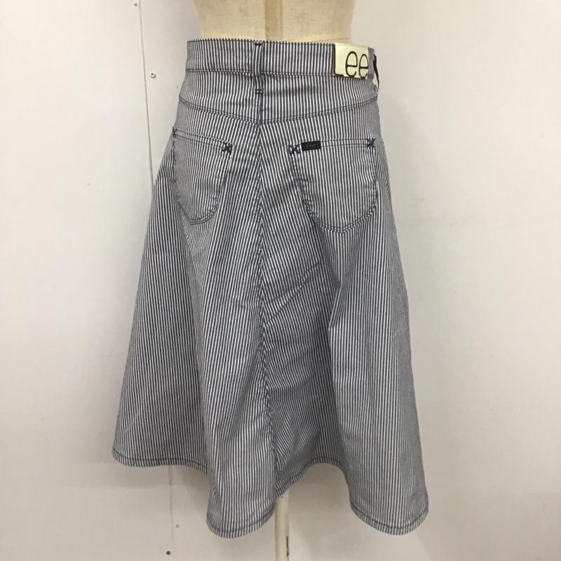 リー Lee スカート ひざ丈スカート LL0342 ジェギンスサーキュラースカート M ストライプ 白 / ホワイト / X 紺 / ネイビー /  レディース USED 古着 中古 10112259