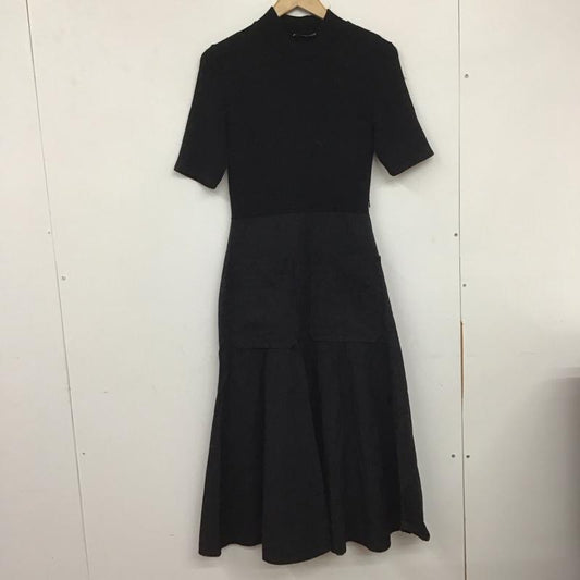 ザラ ZARA ワンピース ロングスカート ロングワンピース 半袖ニットワンピース フレアスカート S 無地 黒 / ブラック /  レディース USED 古着 中古 10141425