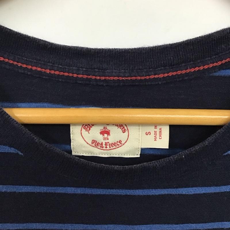 ブルックスブラザーズ BROOKS BROTHERS Tシャツ 半袖 半袖カットソー プリントTシャツ クルーネックカットソー S ボーダー柄 紺 / ネイビー /  メンズ USED 古着 中古 10131488