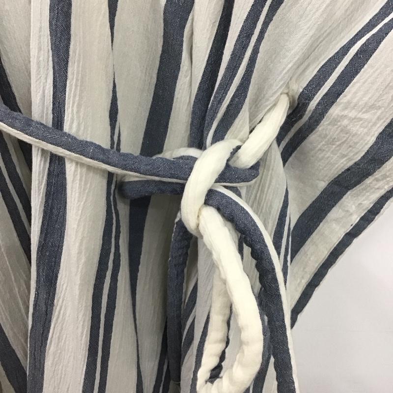 アメリカンラグシー AMERICAN RAG CIE ワンピース ロングスカート AMR-dms-L171-OP076 Vネック FREE ストライプ 白 / ホワイト / X 紺 / ネイビー /  レディース USED 古着 中古 10142276