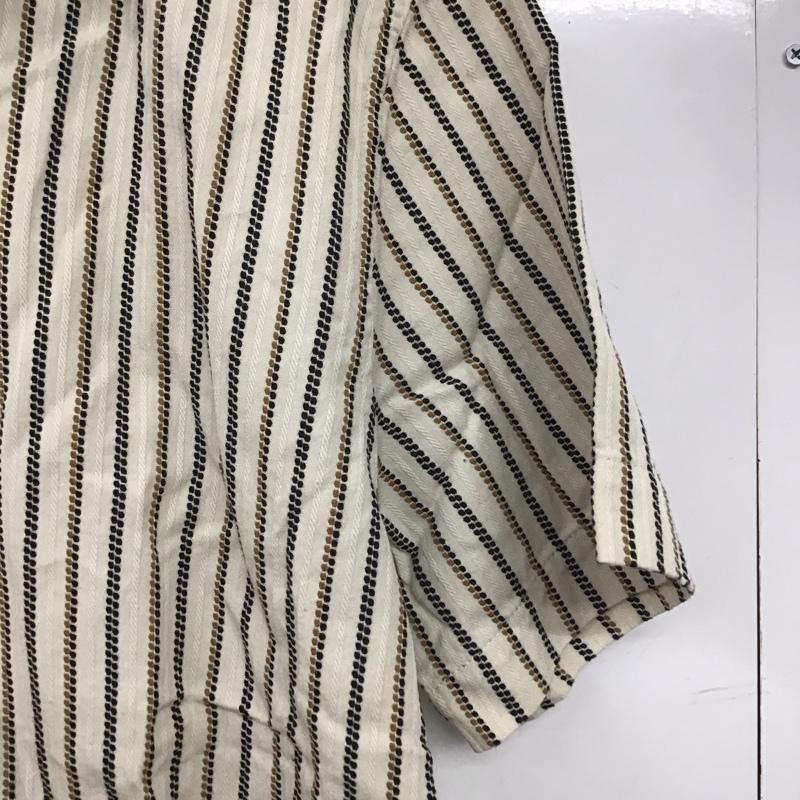 バナナリパブリック BANANA REPUBLIC シャツ、ブラウス 半袖 半袖シャツ プリントシャツ カジュアルシャツ L ストライプ ベージュ / ベージュ /  メンズ USED 古着 中古 10140143