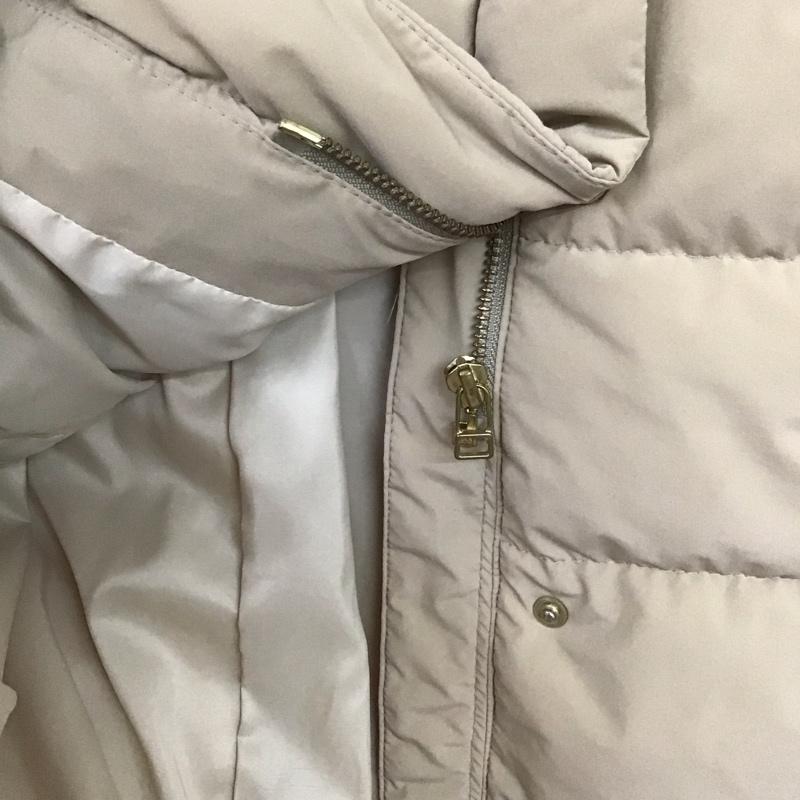 シップス SHIPS コート ダウンコート 314-15-0117 ビッグカラー ストレッチダウン フェザー 36 無地 ベージュ / ベージュ /  レディース USED 古着 中古 10143845