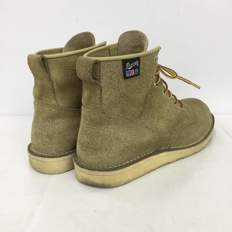 ダナー Danner ブーツ ショートブーツ D4124 レースアップ ワークブーツ スエード 8.5 ロゴ、文字 ベージュ / ベージュ /  メンズ USED 古着 中古 10146877
