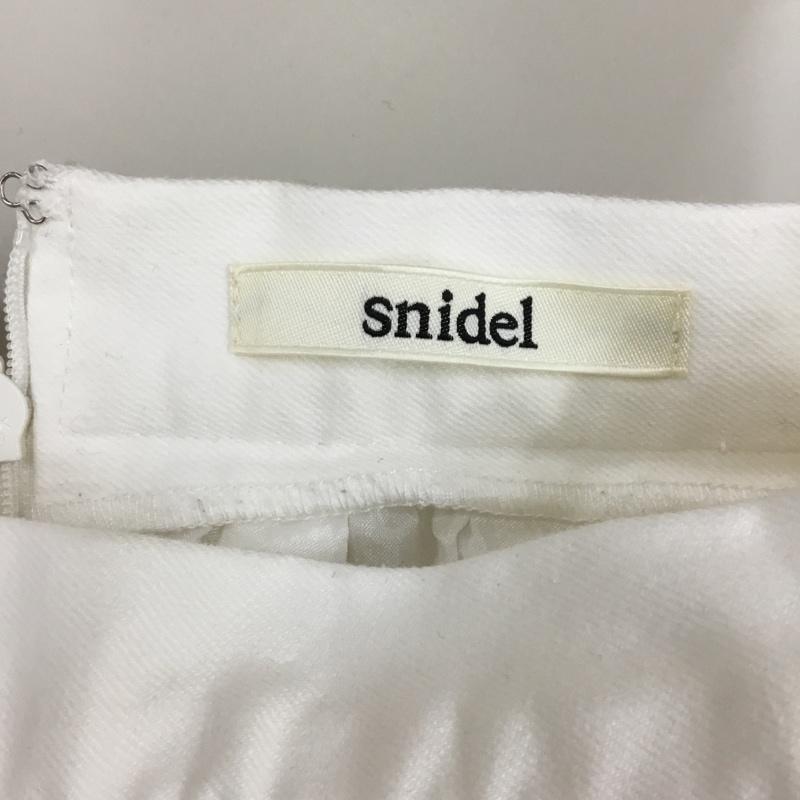 スナイデル SNIDEL スカート ミニスカート デニムミニスカート フレアスカート カジュアルスカート 0 無地 白 / ホワイト /  レディース USED 古着 中古 10114299