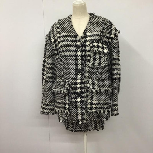 スライ SLY セットアップ セットアップ 030DAM30-0980 OVER TWEED JK 030EAZ31-0670 TWEED PATTERN S/SK FREE  白 / ホワイト / X 黒 / ブラック /  レディース USED 古着 中古 10142302