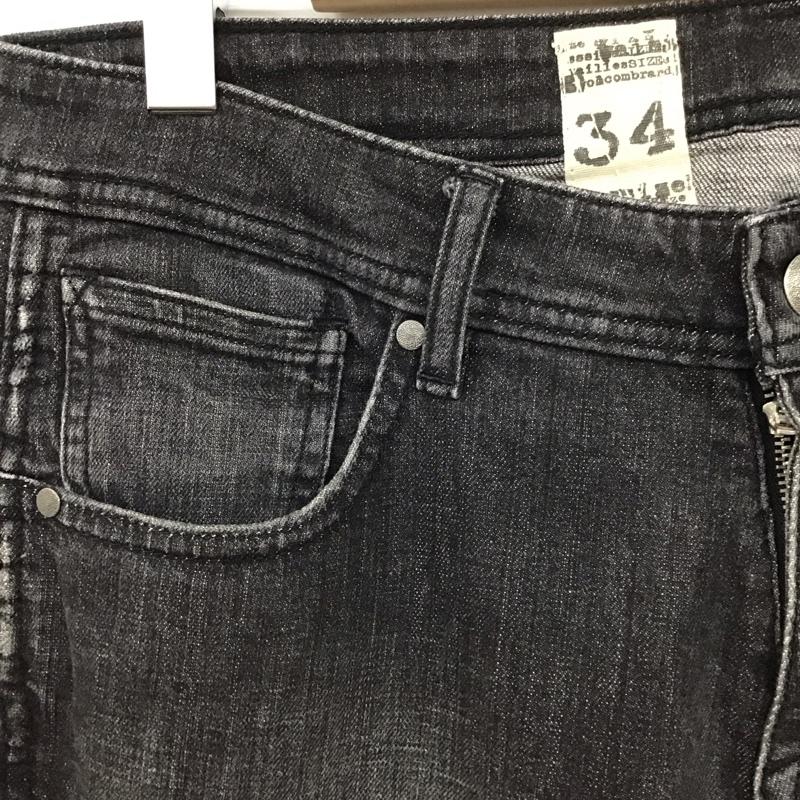 ボルコム VOLCOM パンツ デニム、ジーンズ ダメージ 34 34 ロゴ、文字 黒 / ブラック /  メンズ USED 古着 中古 10118103