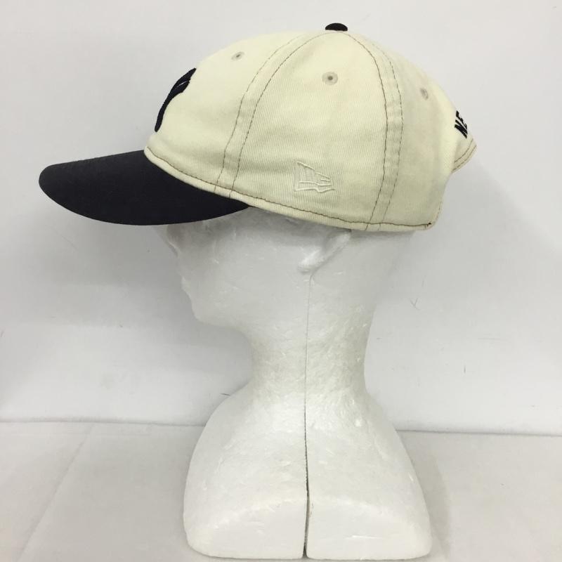 ニューエラ NEW ERA 帽子 キャップ NY ヤンキース MoMA Edition ロゴ、文字 紺 / ネイビー / X アイボリー / アイボリー /  メンズ USED 古着 中古 10144324
