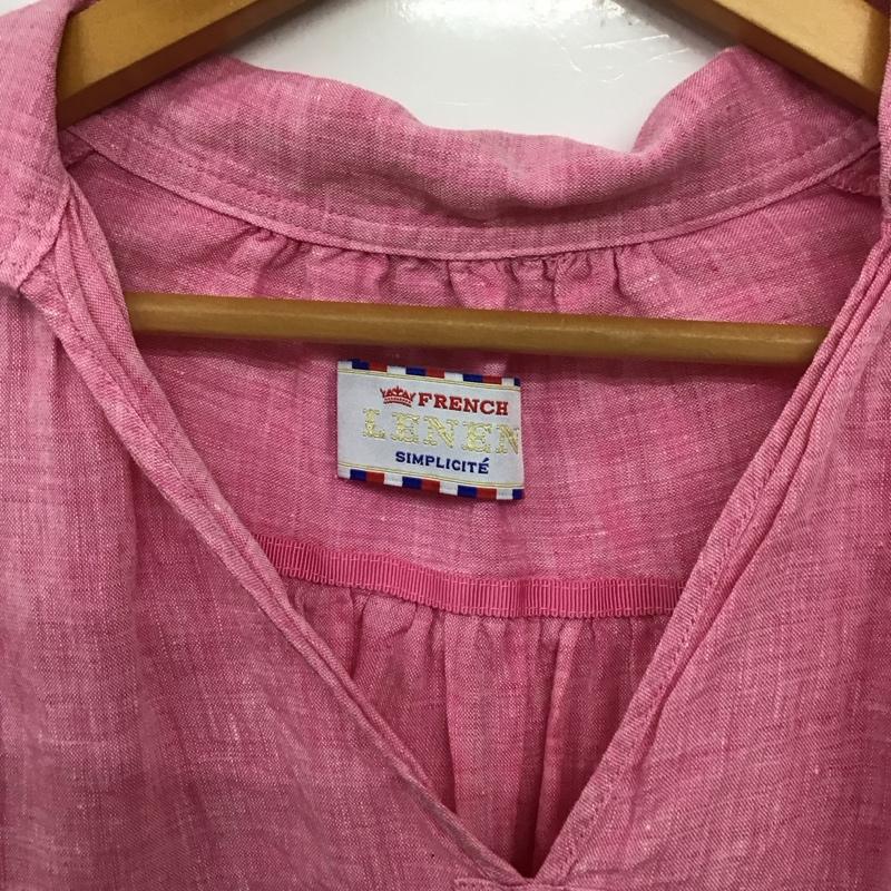 シンプリシテェ Simplicite シャツ、ブラウス 長袖 リネンシャツ 無地 桃 / ピンク /  レディース USED 古着 中古 10132776