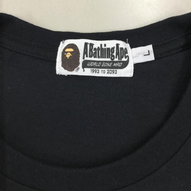 アベイシングエイプ A BATHING APE Tシャツ 半袖 L 無地 黒 / ブラック /  メンズ USED 古着 中古 10121703