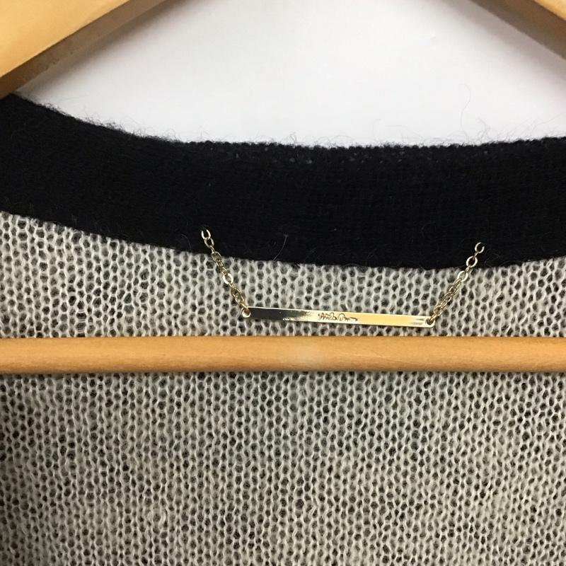 ミラオーウェン Mila Owen カーディガン 長袖 長袖ニットカーディガン 前開ニット ロングカーディガン 0 ロゴ、文字 黒 / ブラック /  レディース USED 古着 中古 10142454