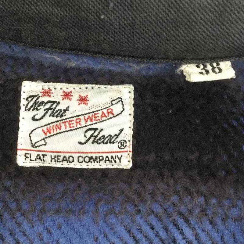 フラットヘッド The Flat Head シャツ、ブラウス 長袖 ヘビーウエイト フランネル シャツ 38 チェック 青 / ブルー /  メンズ USED 古着 中古 10095995