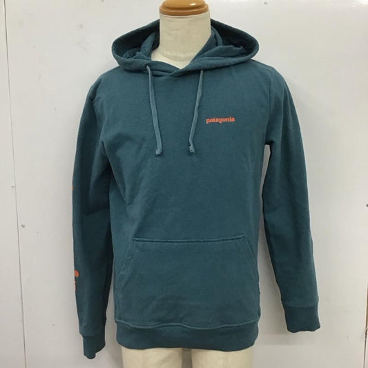 パタゴニア patagonia パーカー 長袖 長袖パーカー フード付きパーカー プリントスウェット トレーナー S ロゴ、文字 青 / ブルー /  メンズ USED 古着 中古 10119523