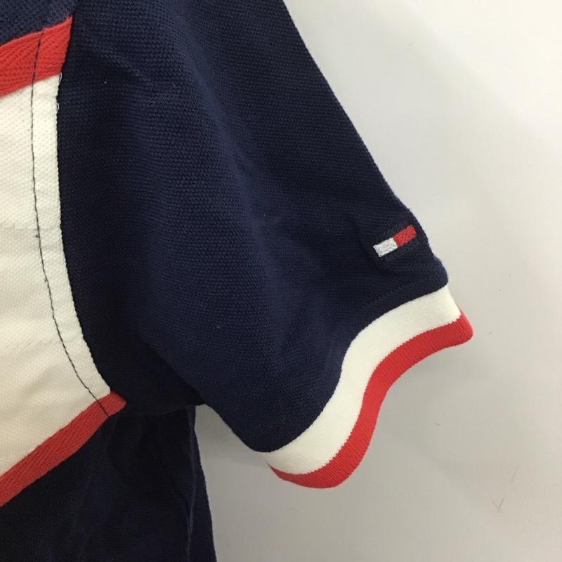 トミーヒルフィガー TOMMY HILFIGER ポロシャツ 半袖 半袖ポロシャツ カラーシャツカットソー 半袖カットソー M ロゴ、文字 紺 / ネイビー /  メンズ USED 古着 中古 10111166