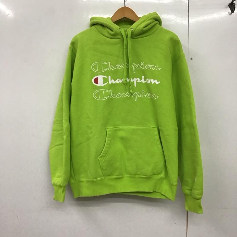 エックスガール X-girl パーカー 長袖 CWSQ112 Champion 2 ロゴ、文字 X プリント 黄緑 / イエローグリーン /  レディース USED 古着 中古 10141827
