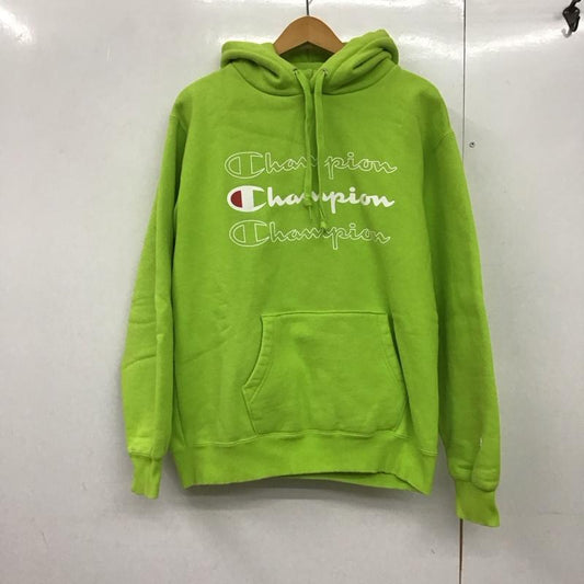 エックスガール X-girl パーカー 長袖 CWSQ112 Champion 2 ロゴ、文字 X プリント 黄緑 / イエローグリーン /  レディース USED 古着 中古 10141827