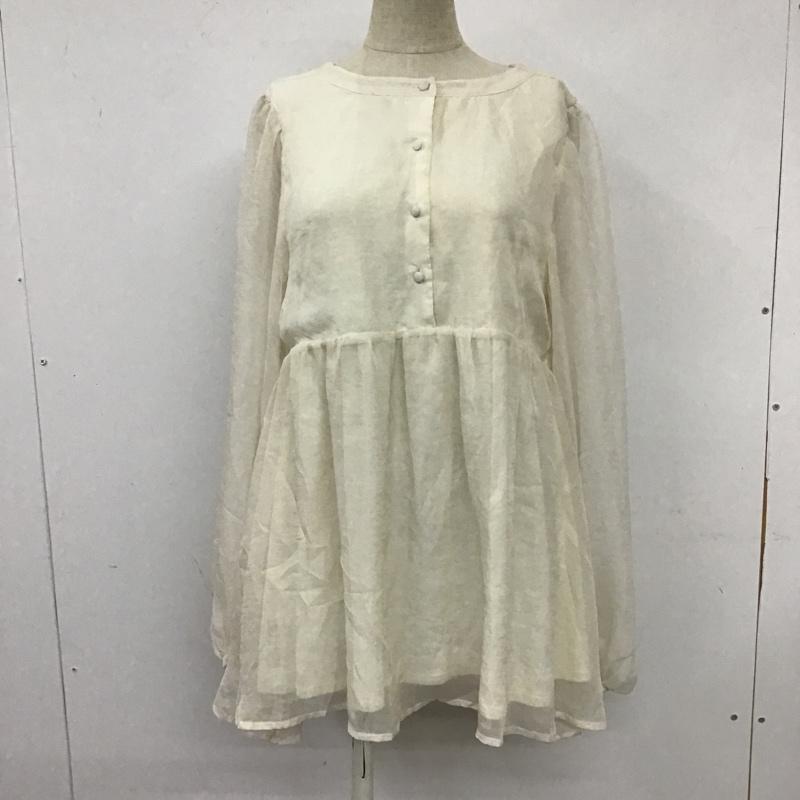ヘザー Heather シャツ、ブラウス 長袖 長袖シャツ ノーカラーカットソー シフォンシャツカットソー FREE 無地 白 / ホワイト /  レディース USED 古着 中古 10105864