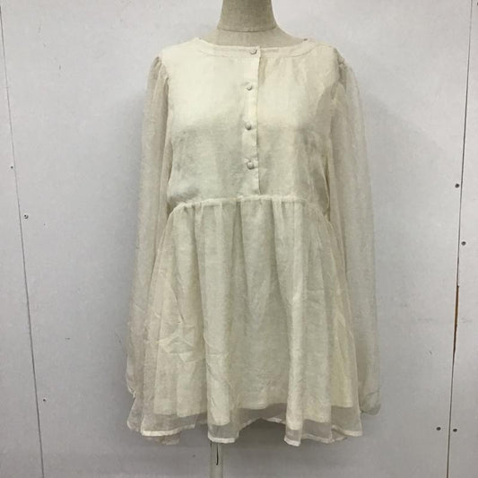 ヘザー Heather シャツ、ブラウス 長袖 長袖シャツ ノーカラーカットソー シフォンシャツカットソー FREE 無地 白 / ホワイト /  レディース USED 古着 中古 10105864