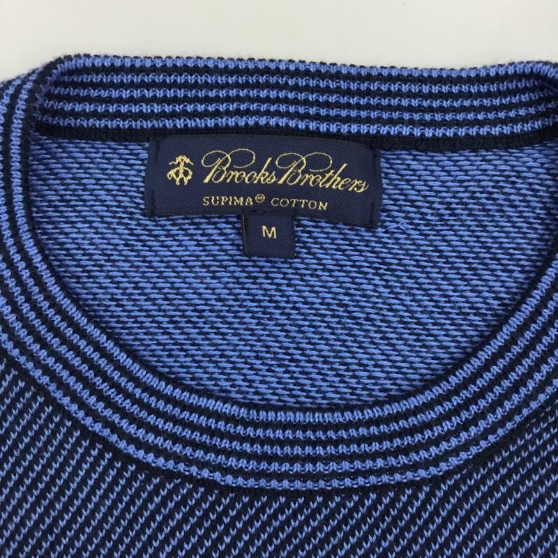 ブルックスブラザーズ BROOKS BROTHERS ニット、セーター 長袖 クルーネック コットン 綿 M  黒 / ブラック / X 青 / ブルー /  メンズ USED 古着 中古 10112879
