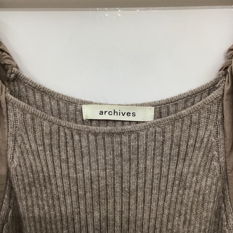 アルシーヴ archives ワンピース ロングスカート 長袖ロングワンピース ニットスカート パフスリーブ M 無地 マルチカラー / マルチカラー /  レディース USED 古着 中古 10141306