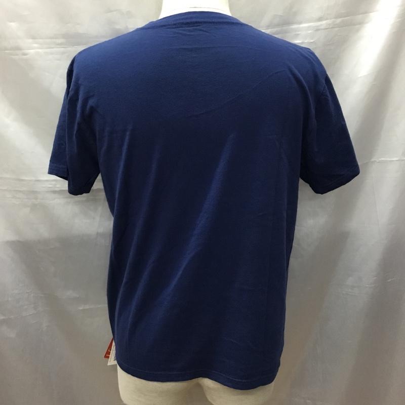 キャッツポウ CAT S PAW Tシャツ 半袖 半袖カットソー プリントTシャツ クルーネックカットソー L 無地 紺 / ネイビー /  メンズ USED 古着 中古 10114605