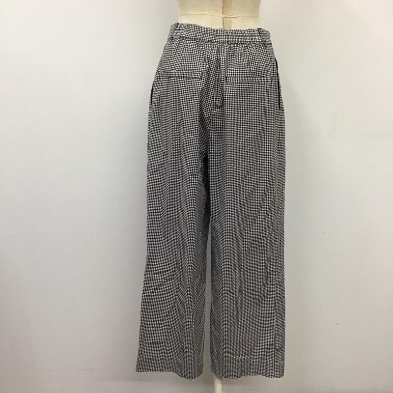 ローリーズファーム LOWRYS FARM ボトムス ボトムス LF518033AD ギンガムチェック ワイドパンツ タックパンツ L チェック 黒 / ブラック / X 白 / ホワイト /  レディース USED 古着 中古 10118749