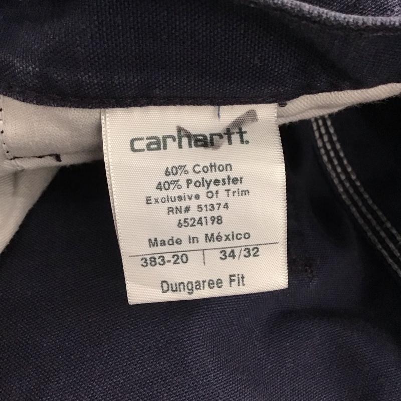 カーハート Carhartt パンツ ワークパンツ、ペインターパンツ ワイドパンツ カジュアルパンツ ワークパンツ 34インチ ロゴ、文字 紺 / ネイビー /  メンズ USED 古着 中古 10148529