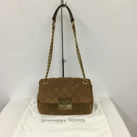 マイケルコース MICHAEL KORS ショルダーバッグ ショルダーバッグ 30F6ASLL3S スエード キルティング チェーン ロゴ、文字 茶 / ブラウン /  レディース USED 古着 中古 10128840