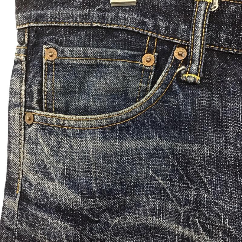 エターナル ETERNAL パンツ デニム、ジーンズ デニムパンツ ストレートパンツ ダメージジーンズ ワイドパンツ 34 総柄 インディゴ / インディゴ /  メンズ USED 古着 中古 10107200
